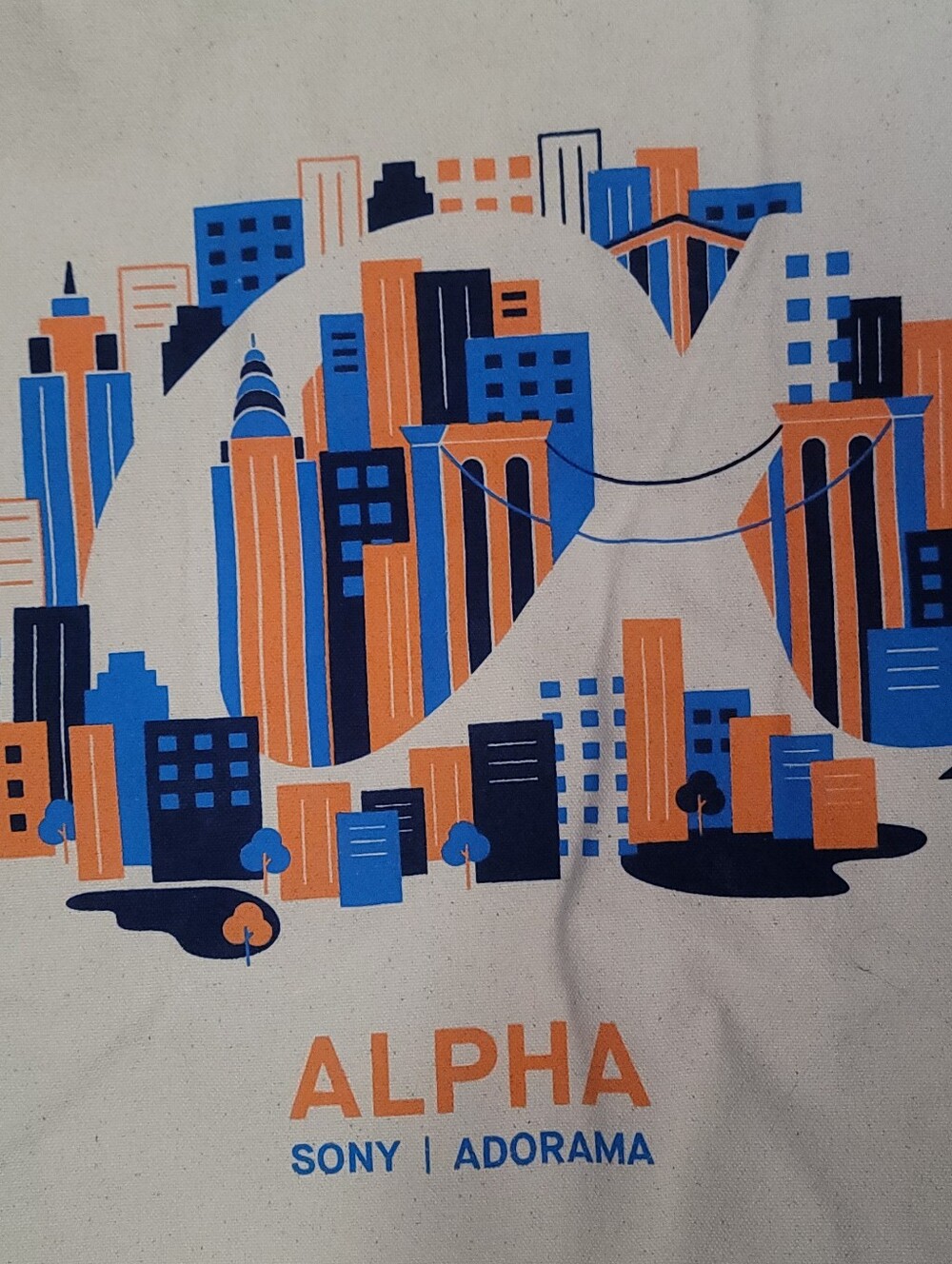 Sony Alpha x Adorama Blue & Orange and Beigh Print Canvas Tote Bag - Picture 3 of 3